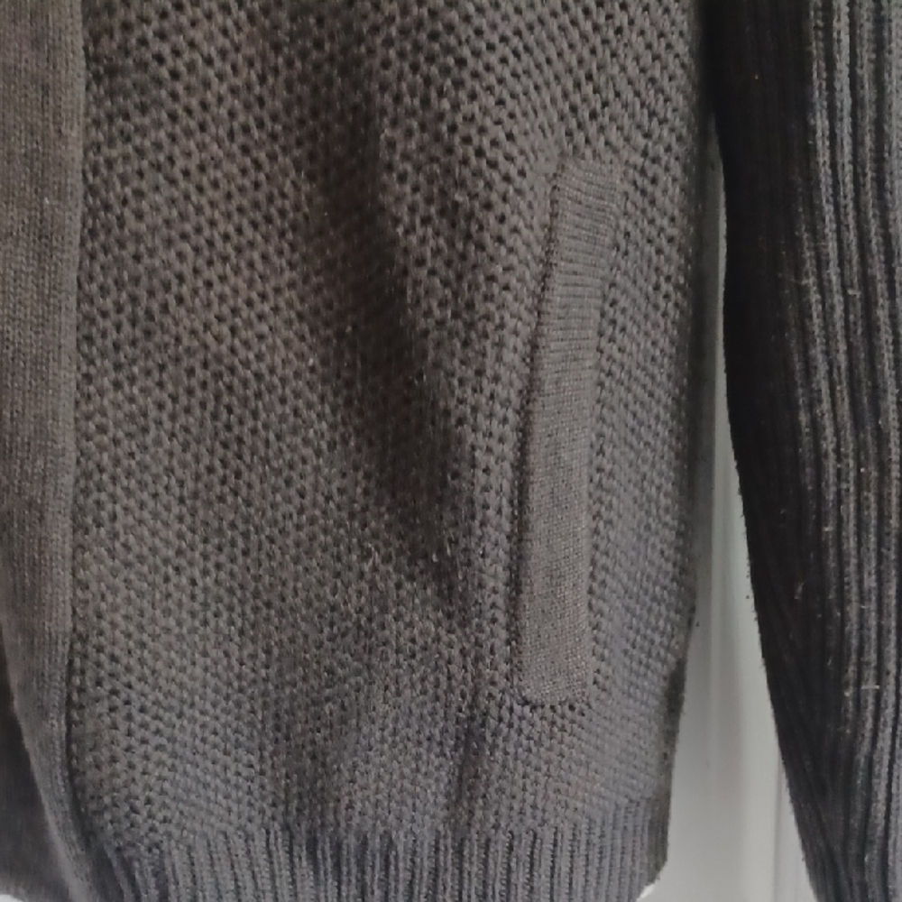 Calvin Klein Men's Dark Olive Green Zip-Up Sweater - Picture 6 of 8